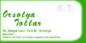 orsolya tollar business card