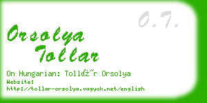 orsolya tollar business card